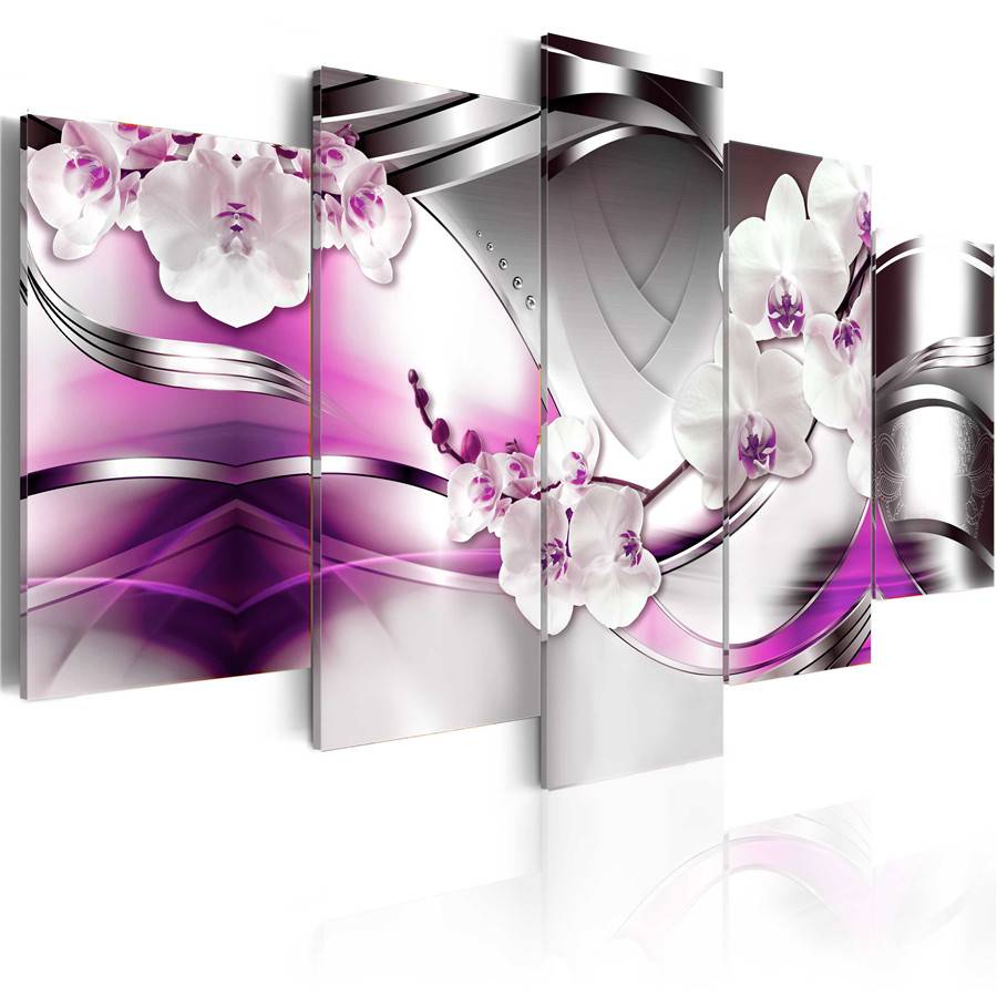 2019 Hot Sell Wall Art Canvas Painting 5 Pieces Red Yellow Purple Diamond Lilies Flower Modern Home Decoration,No Frame