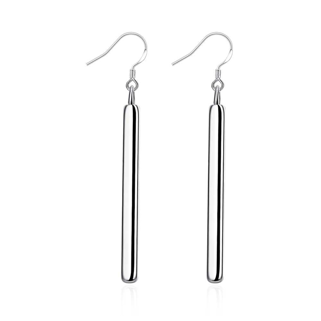 Brand new sterling silver plate Straight Earring DFMSE002,women's 925 silver Dangle Chandelier earrings 10 pairs a lot factory direct sale