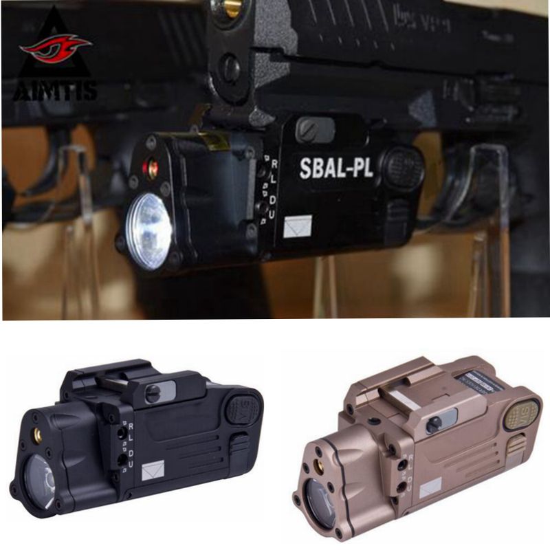 Tactical White SBAL-PL LED Light Flashlight With Red Laser On Standard Pistol Rails Or M1913 rail Systems
Tactical White SBAL-PL LED Light Flashlight With Red Laser On Standard Pistol Rails Or M1913 rail Systems