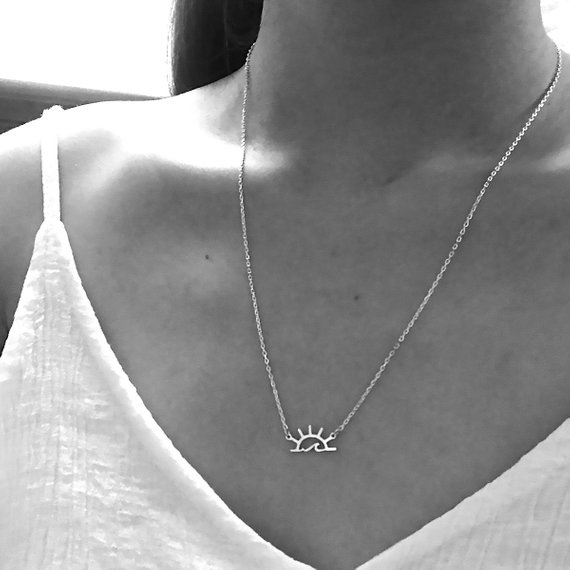 30PCS Sea Ocean Water Wave Sun Sunshine Necklace Geometric Sunrise Sunset Sundown Landscape Necklaces for Outdoor Beach Surfing Lover