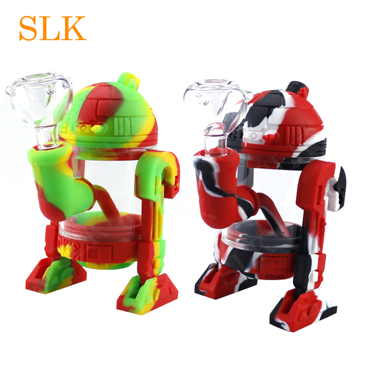 Robot Silicone Bong Mini Silicone Dab Rig Water Pipes Bong 5.3 inch Bubbler Oil Rig Detachable Unbreakable Percolator Hookah with Glass Bowl
Robot Silicone Bong Mini Silicone Dab Rig Water Pipes Bong 5.3 inch Bubbler Oil Rig Detachable Unbreakable Percolator Hookah with Glass Bowl
