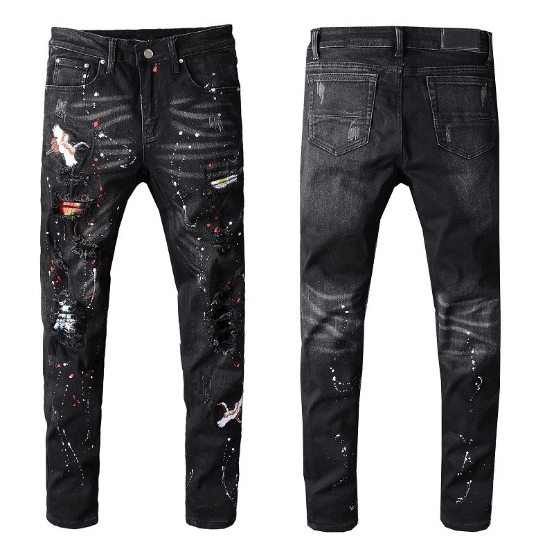 Men's Distressed Destroyed jeans Patches Ripped Skinny Black Skinny pants Slim Trousers high quality W28-40 #605, Blue
Men's Distressed Destroyed jeans Patches Ripped Skinny Black Skinny pants Slim Trousers high quality W28-40 #605, Blue