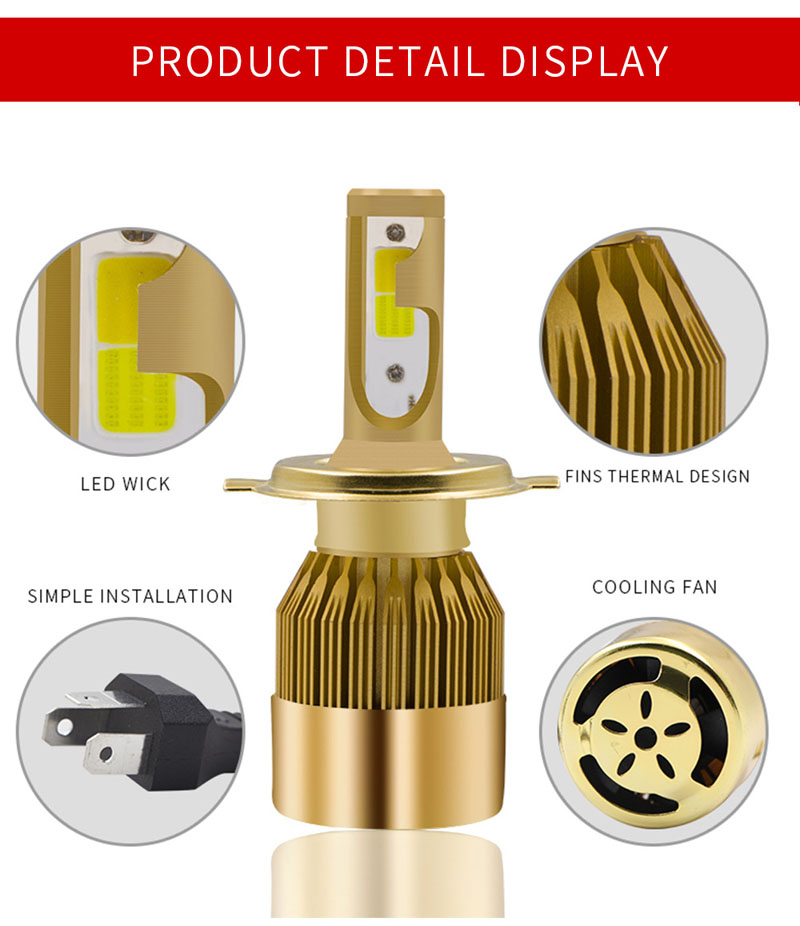 H4 H7 Led Bulb Headlight 12V H8 H1 H3 H11 9005/HB3 9006/HB4 H27/880/881 9012 3000K 6000K 96W 9600LM Fog Light