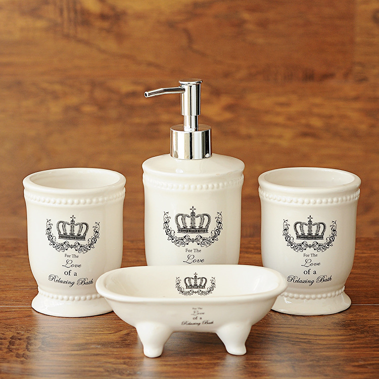 Ceramic Crown Bathroom Accessories Covered 4 Times The British Style Of Home Decoration Product That Defend Bath Set Gift
Ceramic Crown Bathroom Accessories Covered 4 Times The British Style Of Home Decoration Product That Defend Bath Set Gift