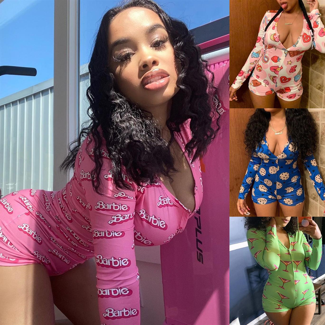 Women's Tracksuits Nightwear Playsuit 2021 Workout Button Skinny Print Jumpsuits V-neck Short Onesies Women Plus Size Rompers C602, Panda printing
Women's Tracksuits Nightwear Playsuit 2021 Workout Button Skinny Print Jumpsuits V-neck Short Onesies Women Plus Size Rompers C602, Panda printing