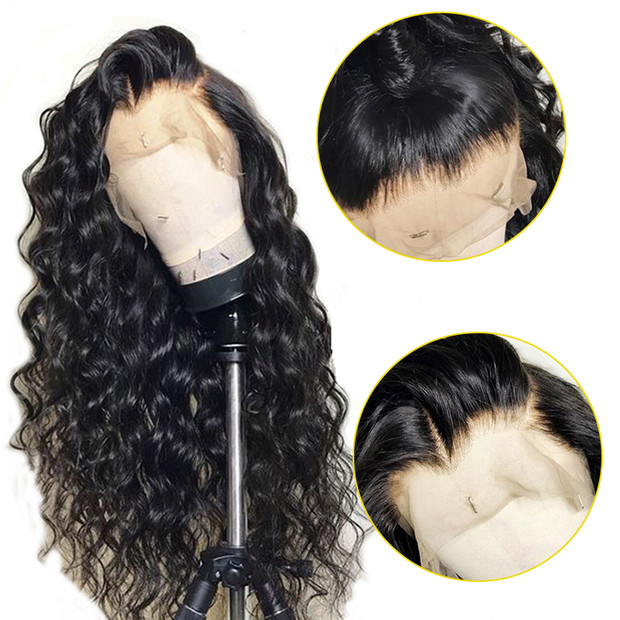 360 lace frontal wig Brazilian Human Hair 150% Density front for for Black Women Pre Plucked Natural Hairline transparent hd loose wave curly dyeable