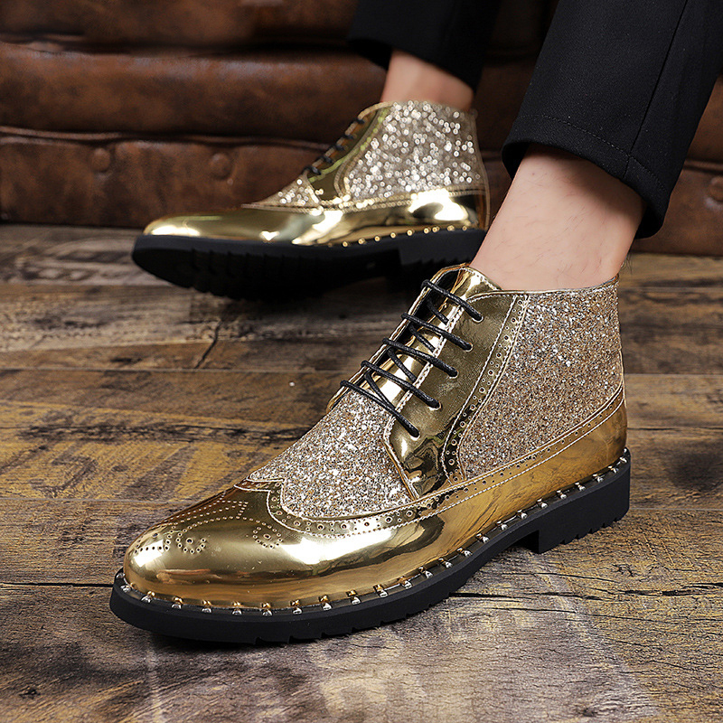 men motorcycle boots ankle boots men glitter formal shoes men patent leather shoes+male chaussure homme, Black
men motorcycle boots ankle boots men glitter formal shoes men patent leather shoes+male chaussure homme, Black
