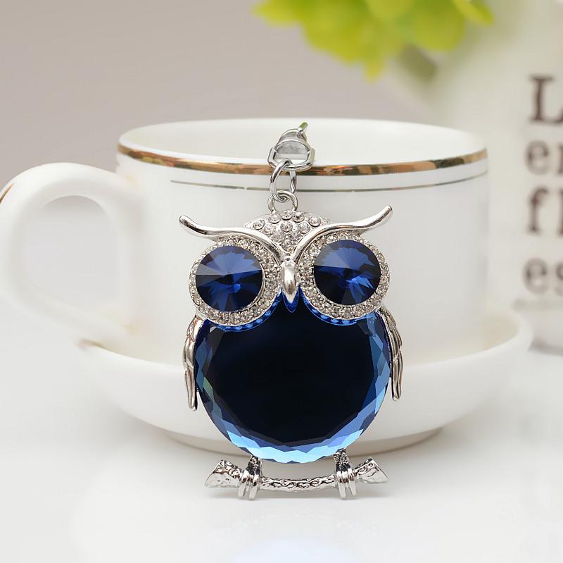 Fashion Owl Crystal Keychain Cute Cartoon Rhinestone Trinket Women Keyrings Car Key Chain Holder Female Bag Pendant Jewelry Gift