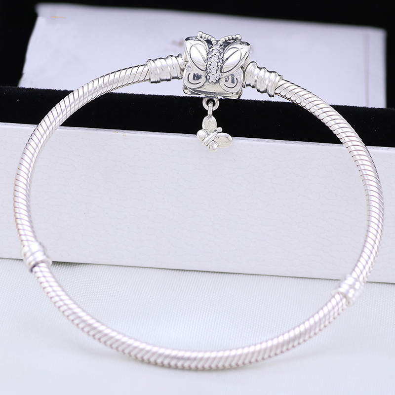 Other Bracelets Real 925 Sterling Silver Moments Pan Bracelet Decorative Butterfly Clasp Snake Chain Bangle Fit Bead Charm Diy Europe Jewelr
Other Bracelets Real 925 Sterling Silver Moments Pan Bracelet Decorative Butterfly Clasp Snake Chain Bangle Fit Bead Charm Diy Europe Jewelr