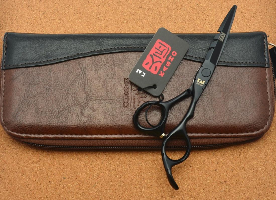 6.0'' Japan 440C Black Color Hairdressing Scissors Cutting Shears Thinning Scissors Professional Human Hair H1010