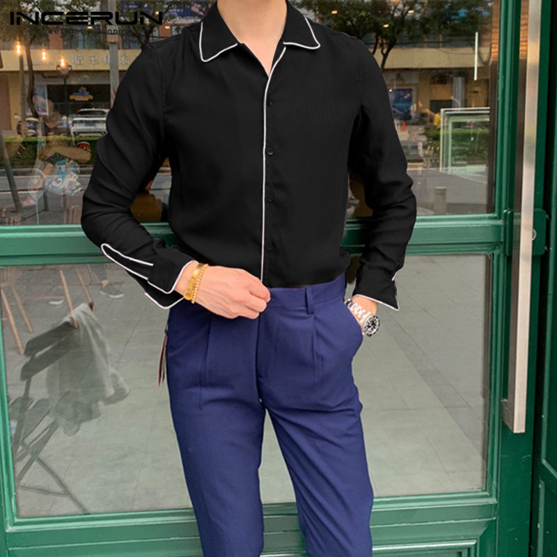 2020 Men Long Sleeve Lapel Shirts Fashion Korean Style Solid Color Shirt Man Shiny Night Club Blouse Casual Loose Tops Plus Size, Black
2020 Men Long Sleeve Lapel Shirts Fashion Korean Style Solid Color Shirt Man Shiny Night Club Blouse Casual Loose Tops Plus Size, Black