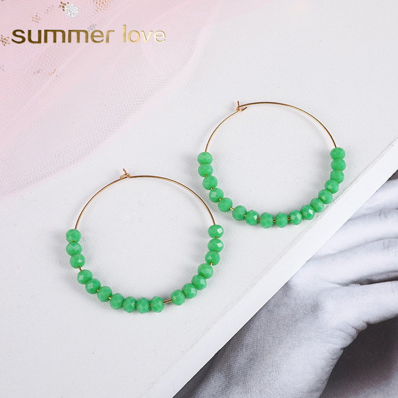 New Arrival Handmade Glass Beaded Big Hoop Earring for Women Boho Fashion Narural Stone Beads Drop Earring Trendy Jewelry Wholesale
New Arrival Handmade Glass Beaded Big Hoop Earring for Women Boho Fashion Narural Stone Beads Drop Earring Trendy Jewelry Wholesale