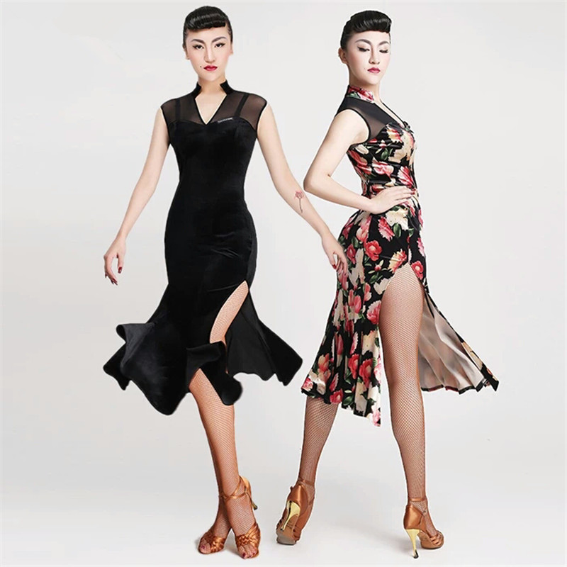 New sexy Competition fringe flower Latin dance dress salsa dress standard women tango performance dresses, Black
New sexy Competition fringe flower Latin dance dress salsa dress standard women tango performance dresses, Black