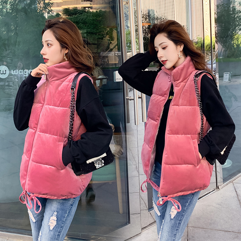 Autumn/winter 2019 down cotton vest for women loose short vest sleeveless cotton jacket for women down outerwear, Black
Autumn/winter 2019 down cotton vest for women loose short vest sleeveless cotton jacket for women down outerwear, Black