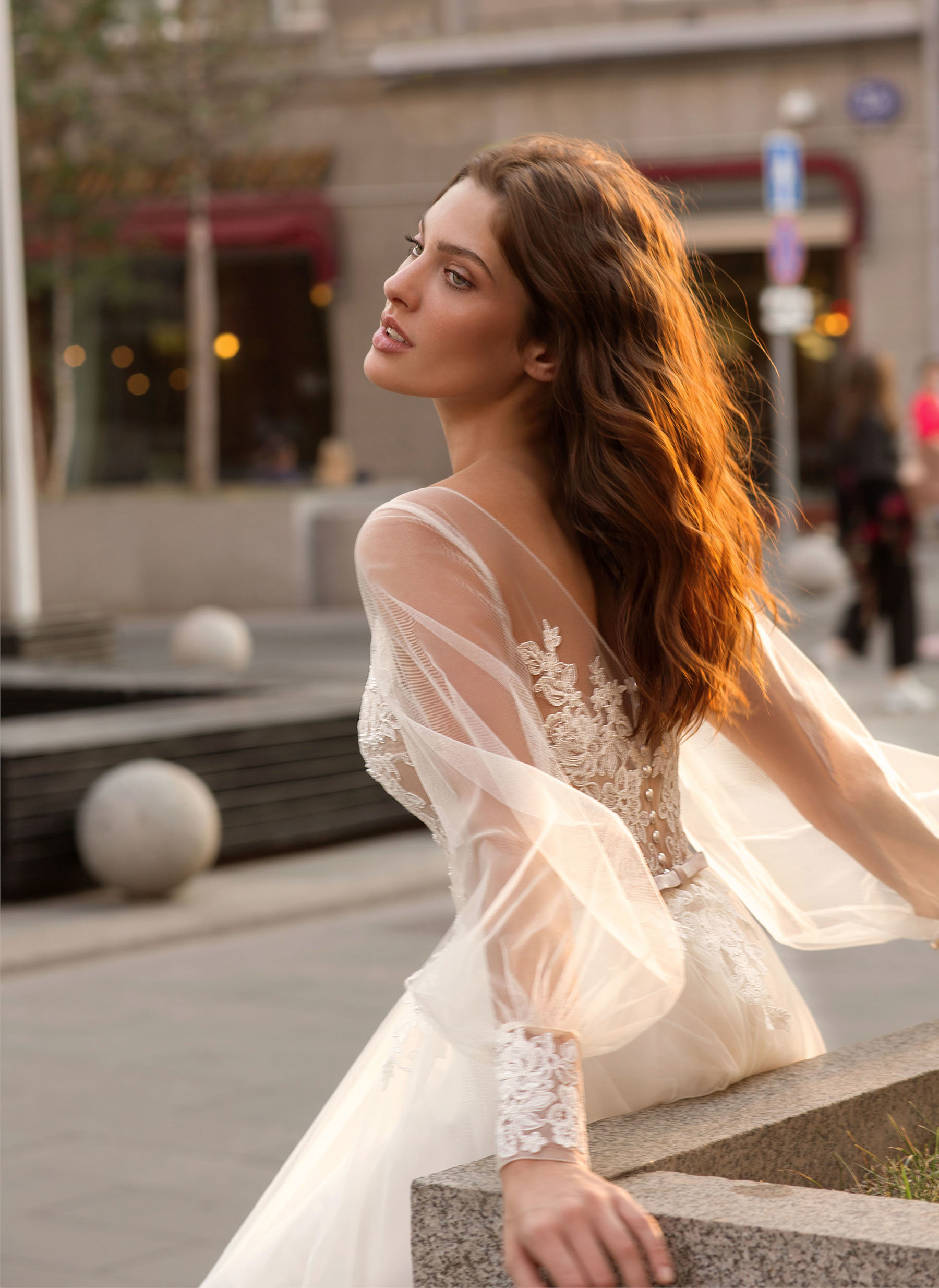 papilio bohemian dresses lace appliques long sleeve tulle bridal gowns plus size beach boho wedding gown vestido de novia