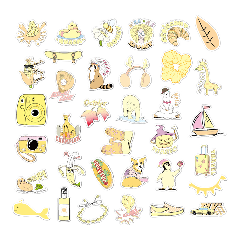 Cartoon Girl Yellow Literature and Art Style Sticker Graffiti Stickers to DIY Guitar Motorcycle Laptop Luggage Skateboard