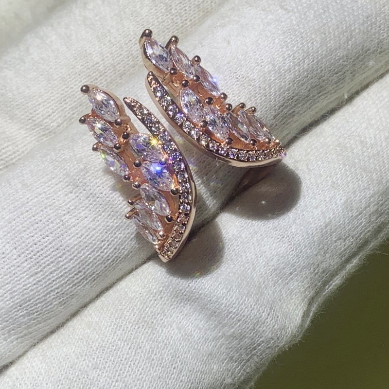 Top Selling Luxury Jewelry 925 Sterling Silver Marquise Cut White Topaz CZ Diamond Gemstones Angle Wings Women Wedding Band Finger Ring Gift