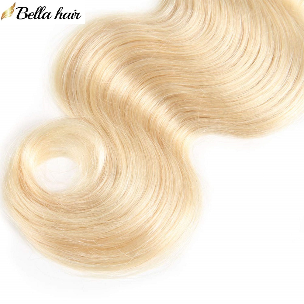 613 Blonde Bundles Human Hair 613 Body Wave Single Bundle Unprocessed 12A Grade Brazilian Virgin Human Hair Extensions Can be dyed Bella Hair Thick Ha