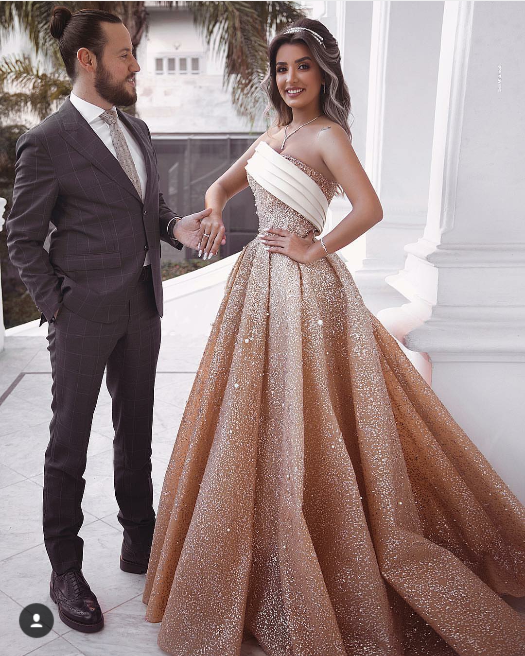 Said Mhamad 2019 Prom Dresses Strapless Luxury Sequined Pearls Formal Evening Gowns Arabic Dubai Ruffle Designer Party Pageant Dresses