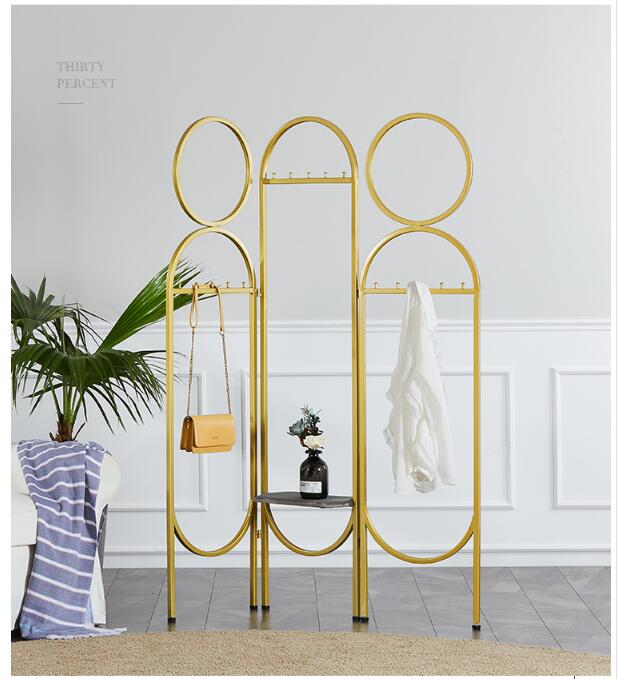 Clothes hanger Bedroom Furniture ins North Europe partition living room screen small house type mobile folding modern simple racks