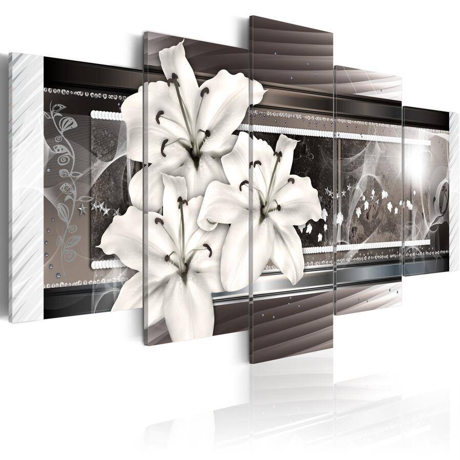 5pcs/set Unframed Lily Maple Leaf HD Print On Canvas Wall Art Picture For Home and Living Room Decor
