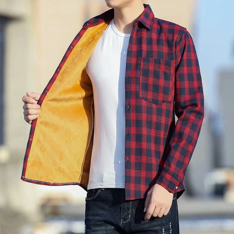 Men' Winter Warm Cashmere Long Sleeve Lattice Shirt Male Thickening Plaid Fund Casual Jacket Shirt Student Loose Loose Shirts, Plush 1802 red
Men' Winter Warm Cashmere Long Sleeve Lattice Shirt Male Thickening Plaid Fund Casual Jacket Shirt Student Loose Loose Shirts, Plush 1802 red