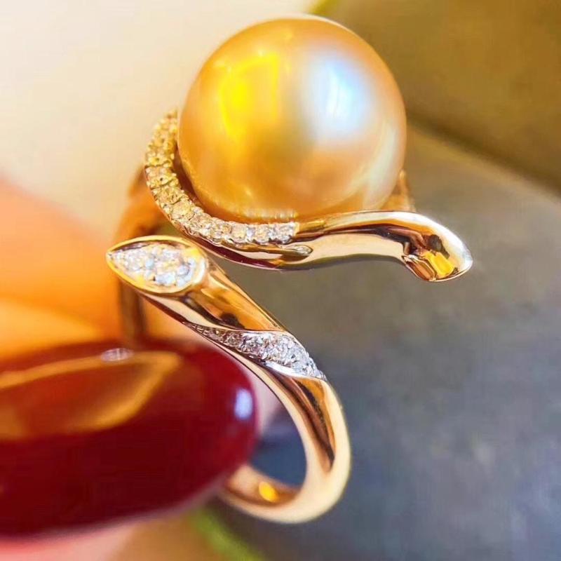 Cluster Rings D511 Pearl Ring Fine Jewelry 925 Sterling Silver Round 12-13mm Nature Fresh Water Golden Pearls For Women Presents
Cluster Rings D511 Pearl Ring Fine Jewelry 925 Sterling Silver Round 12-13mm Nature Fresh Water Golden Pearls For Women Presents