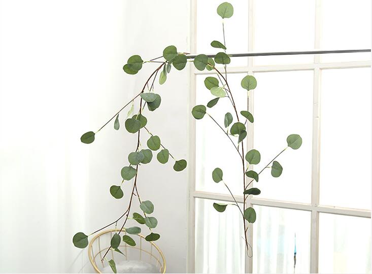 Artificial Eucalyptus Fake Leaf Plastic Eucalyptus Tree Branch Simulation Leaves for Christmas wedding decoration Flower arrangment