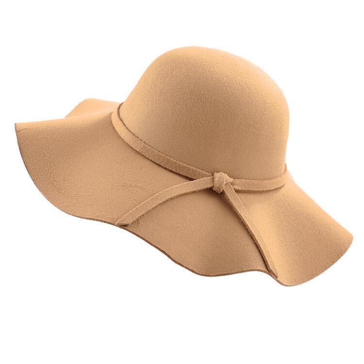 2018 simple Vintage Retro Kids Child Girl Hats Fedora wool Felt Crushable Wide Brim Cloche Floppy Sun Parent-child Beach Cap D19011102