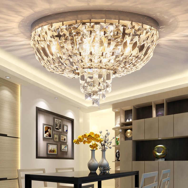 LED Light Modern Crystal Ceiling Lights Fixture European Luxurious Ceiling Lamp Sweet Home Bed Room Indoor Lighting 3 White Color Dimmable