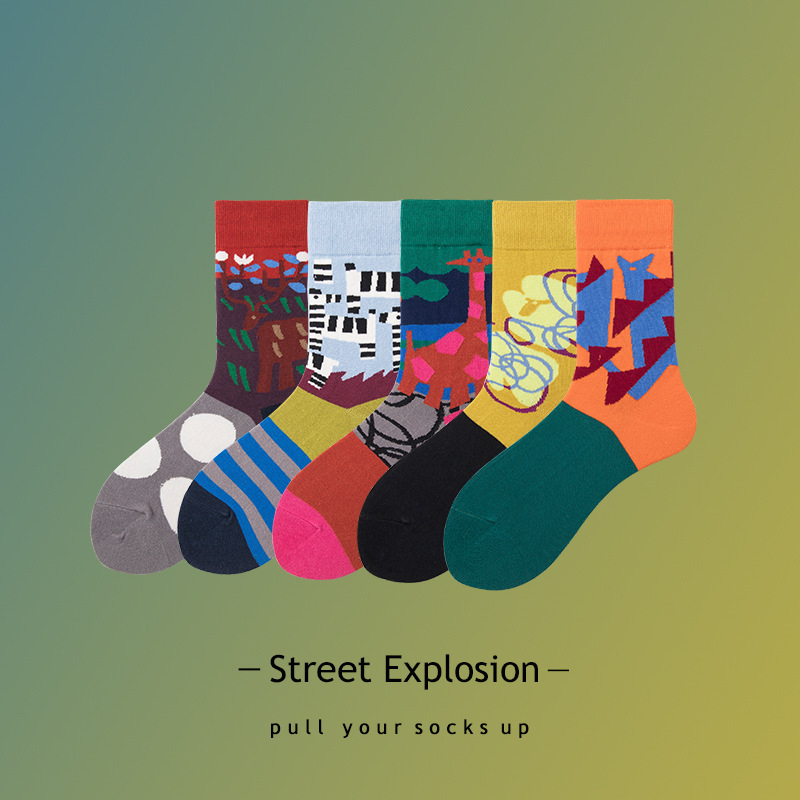 Autumn and winter new couple college style illustration design street skateboard tide socks men and women tube socks wholesale, 003
Autumn and winter new couple college style illustration design street skateboard tide socks men and women tube socks wholesale, 003