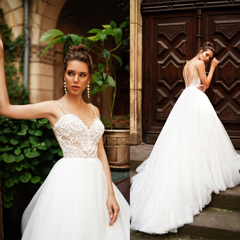 Beach Wedding Dresses Beads Spaghetti Lace Appliques Bridal Gowns Criss Cross Backless Wedding Dress robes de mariée, Blue
Beach Wedding Dresses Beads Spaghetti Lace Appliques Bridal Gowns Criss Cross Backless Wedding Dress robes de mariée, Blue