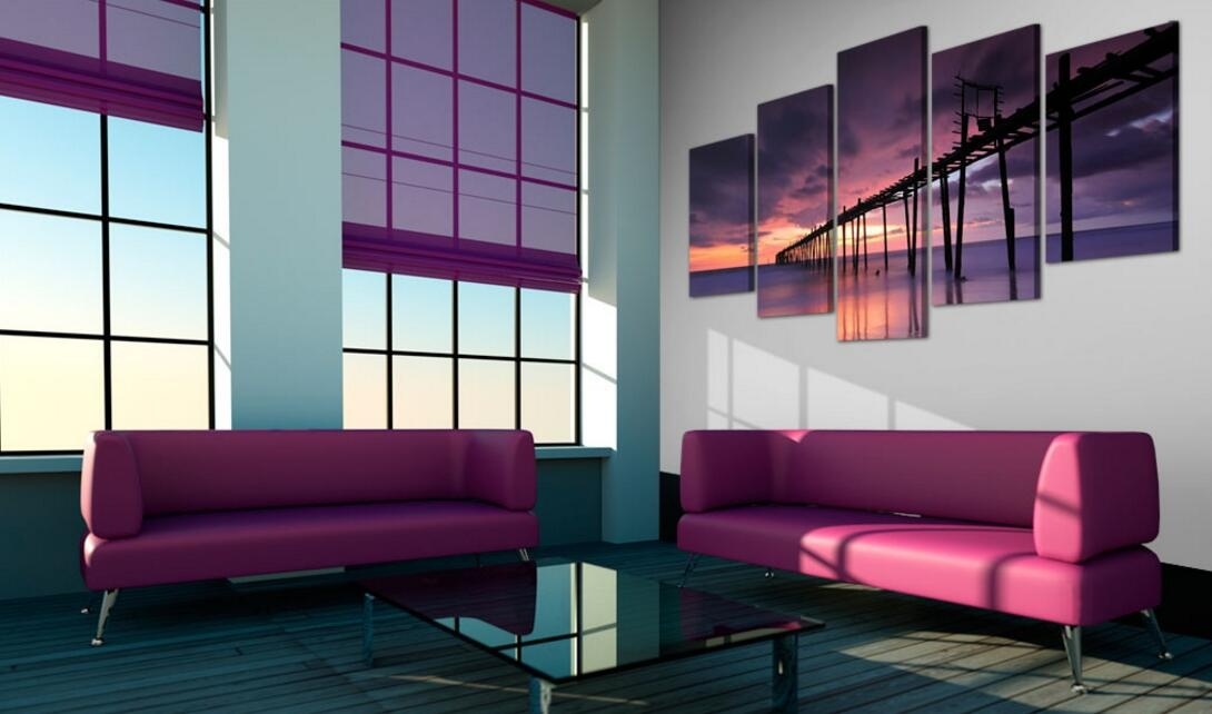 sea sunset No Frame 5 Pieces/set Wall Art Canvas Painting Pictures For Living Room Home Decor Modern Coast before Sunset Pictures