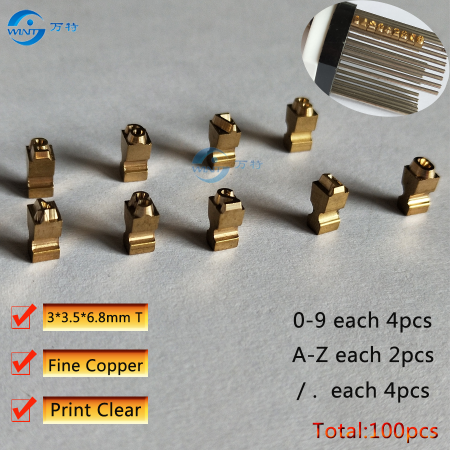 Freeshipping 3*3.5*6.8MM T type hot stamping letters coder letters for MY-380 coding machine,Fine copper Metal nail
Freeshipping 3*3.5*6.8MM T type hot stamping letters coder letters for MY-380 coding machine,Fine copper Metal nail