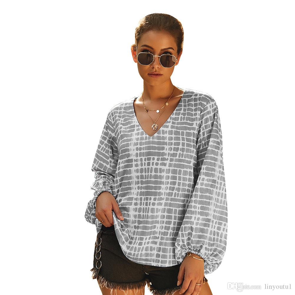 2020 Women's Blouse Boho Floral Printed Long Sleeve Casual Loose Tops Ladies Hippie Gypsy Tunic Blouse Shirt