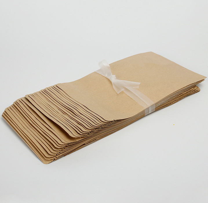 100pcs Thick Resealable Stand up Kraft Paper Zip Lock Packaging Bag Resealable Coffee Powder Snack Sugar Nuts Tea Waterproof X-mas Wedding Gifts Stora