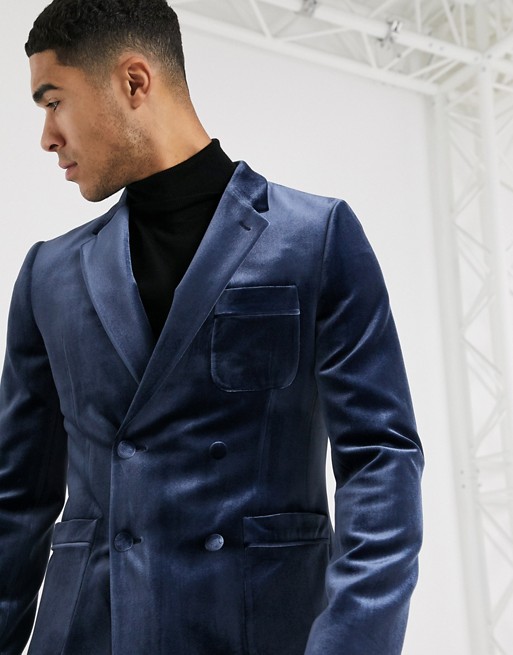 Fashion Velvet Men's Wedding Bridegroom Suits One Button Peaked Lapel Formal Groom Wear Tuxedos Only One Jacket