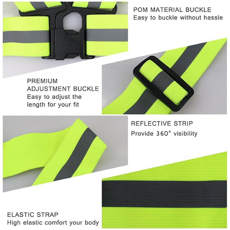 Adjustable Reflective Vest Safety Jacket High Visibility Cycling Clothes Reflective Belt for Adults and Kids Safety Vest9880663