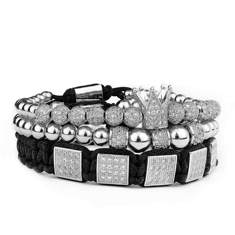 Men Bracelet jewelry crown charms men Bracelet Macrame beads Bracelets for women pulseira masculina pulseira feminina Gift gift