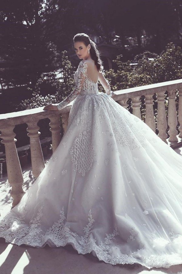 High Quality 2019 Mermaid Wedding Dresses with Detachable Train Illusion Neck Sheer Long Sleeves Lace Appliuqed Diamonds Beaded Bridal Gowns