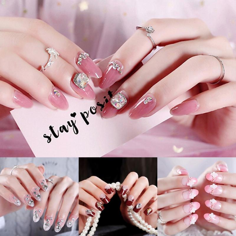 24pcs False Nails Long Full Size Tips for Nails Extensions Pink Crystal Pearls Fake With 2g Glue For Girls Women, Beige
24pcs False Nails Long Full Size Tips for Nails Extensions Pink Crystal Pearls Fake With 2g Glue For Girls Women, Beige