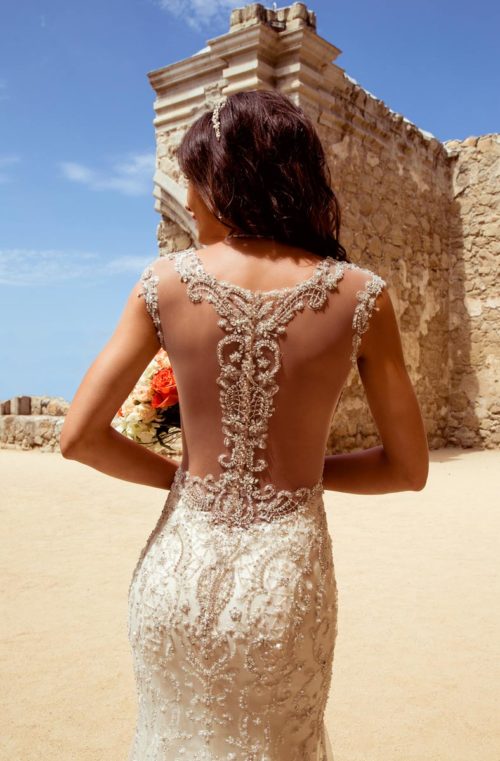 kitty chen mermaid beach wedding dresses beading v neck lace appliqued boho tulle long train bridal gowns cap sleeve wedding dress