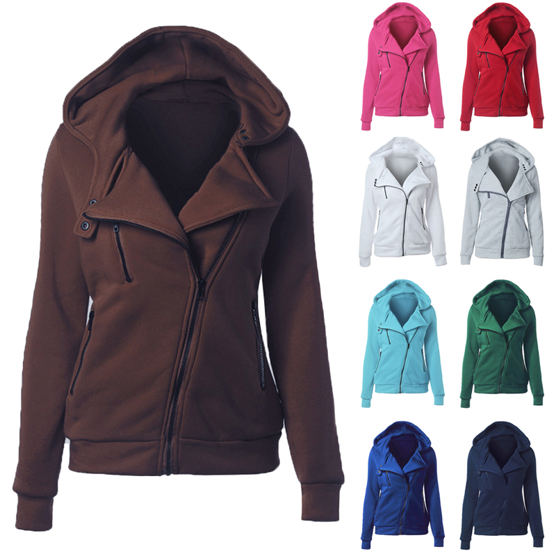 Fashion Hoodies Sweatshirts Women Long Sleeve Hoodie Jackets Zipper Hoody Jumper Overcoat Outwear Harajuku Female Clothes