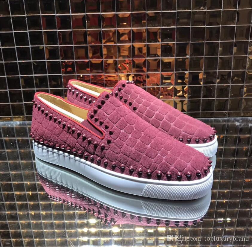 Brand Pik Around Spikes Roller-Boat Men Red Bottom Sneakers Black Crack Leather Men Loafers Flat Spiked Sneakers Gentlemen Dress Oxford Shoe
Brand Pik Around Spikes Roller-Boat Men Red Bottom Sneakers Black Crack Leather Men Loafers Flat Spiked Sneakers Gentlemen Dress Oxford Shoe