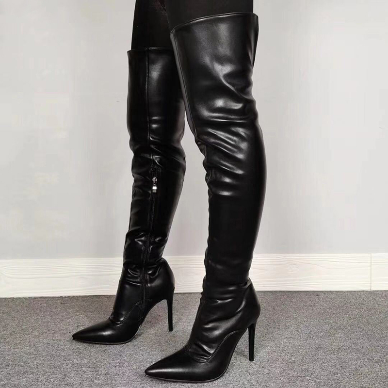 2020 Handmade Women Thigh High Boots Stiletto Heels Boots Pointed Toe Elegant Black Club Shoes Women Plus US Size 5-15
2020 Handmade Women Thigh High Boots Stiletto Heels Boots Pointed Toe Elegant Black Club Shoes Women Plus US Size 5-15