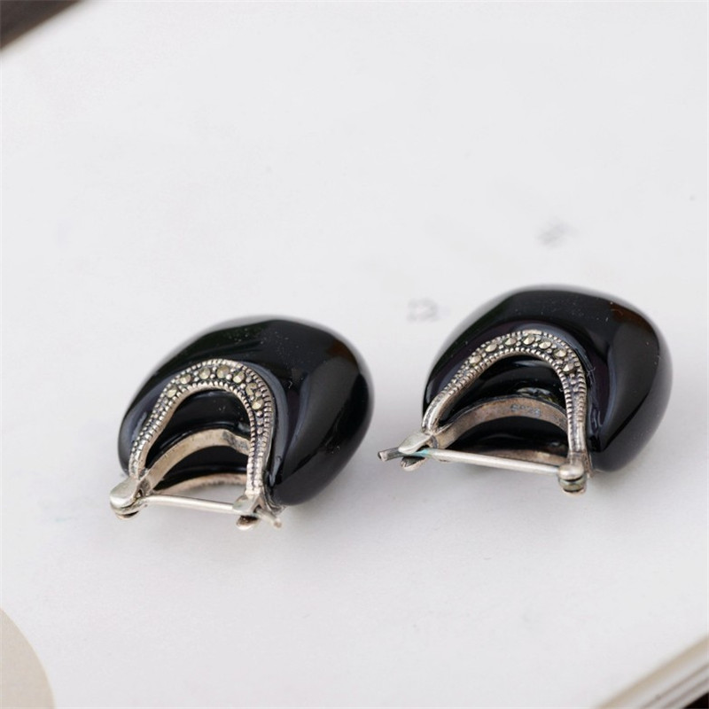 100% 925 Sterling Silver White Green Opal Earrings For Women New Fashion Retro Water Drop Earring boucle d'oreille