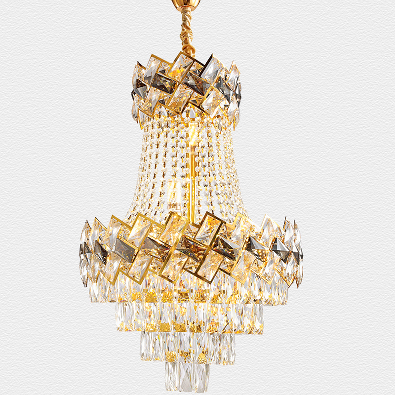 Luxurious Modern Crystal Chandelier LED Light American Chandeliers Lights Fixture Home Villa Hotel Lobby Hall Restaurant Hanging Lamps