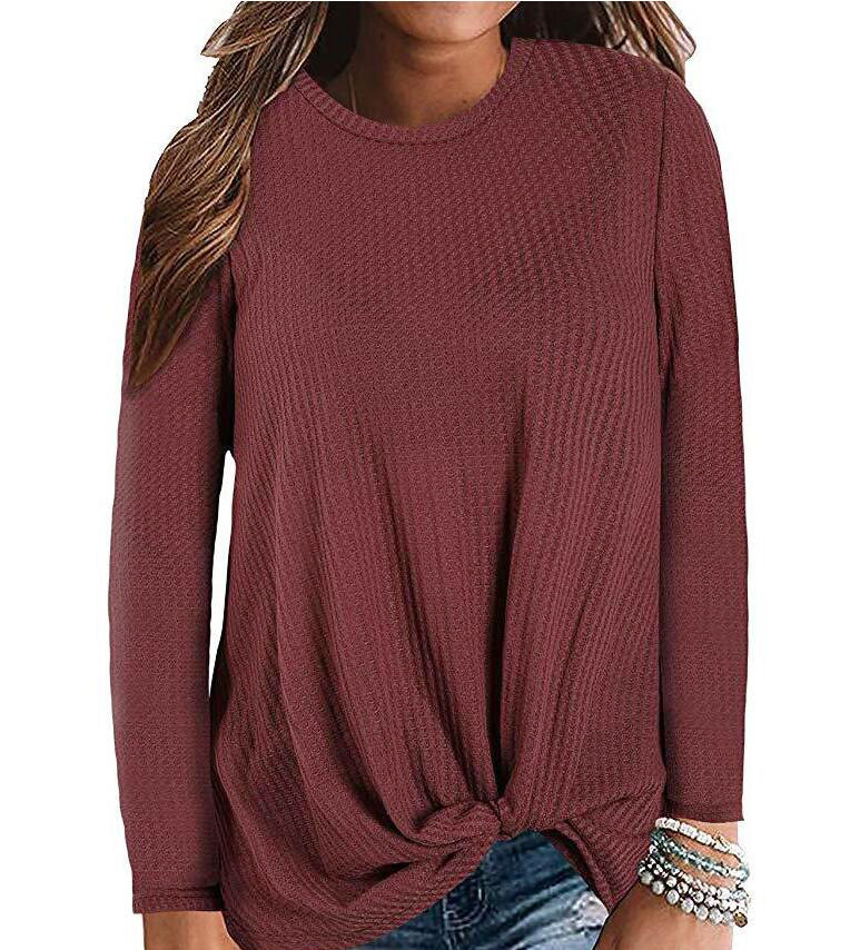 Spot 2021 European Spring and Autumn Fashion Casual Long Sleeve Solid Color Round Neck Street Knitwear Support Mixed Batch