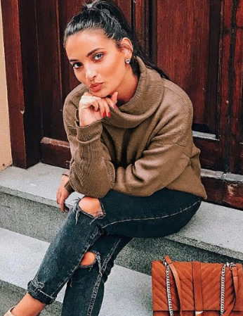 Trend 2021 Knits autumn and winter women's high collar sweater loose knit top support mixed batch