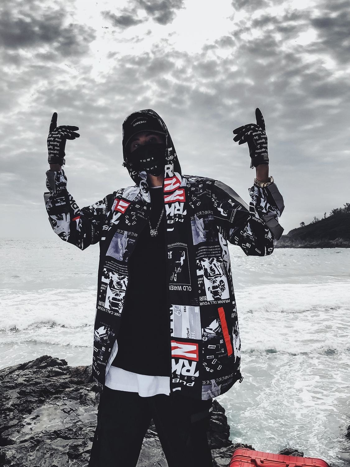 Harajuku Color Block Jacket Streetwear Mens Hip Hop Windbreaker Jacket Printed Street Dance Jacket Coat Autumn Summer Clothes V191019